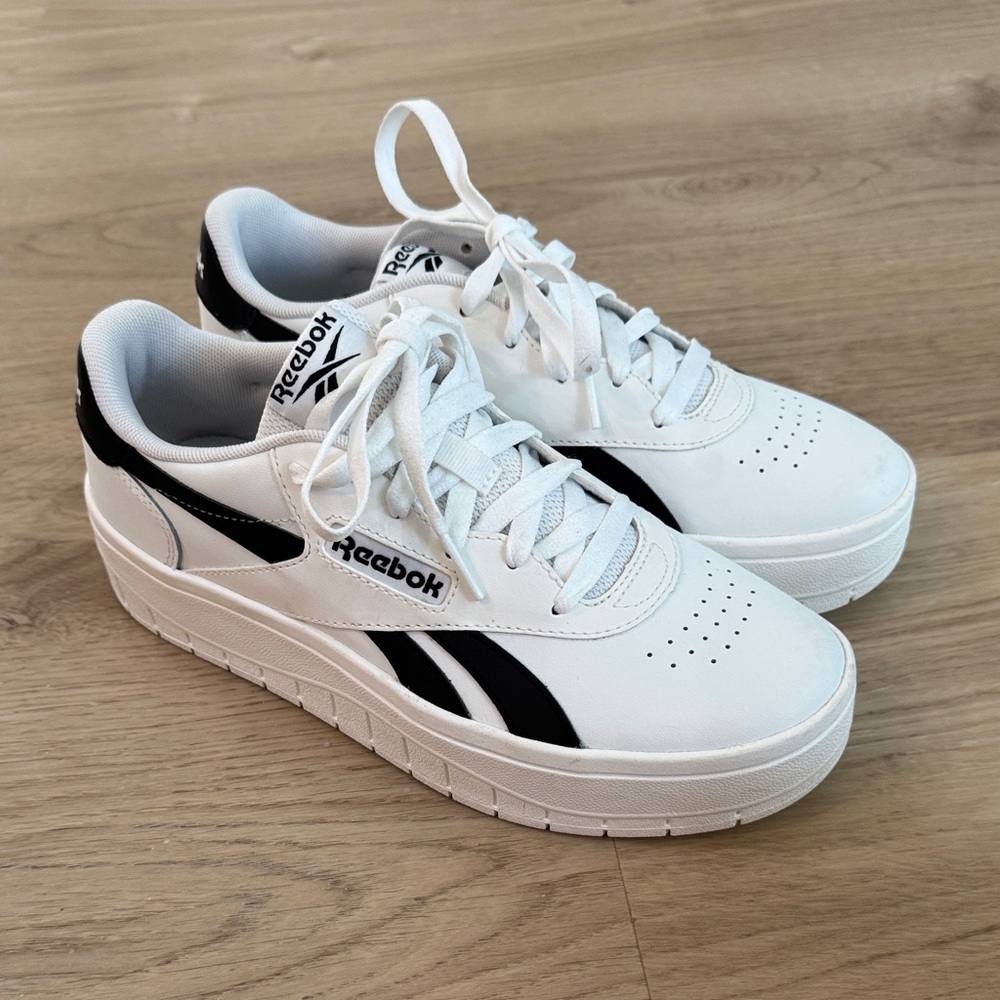Reebok Classic White Sneakers with Black Details